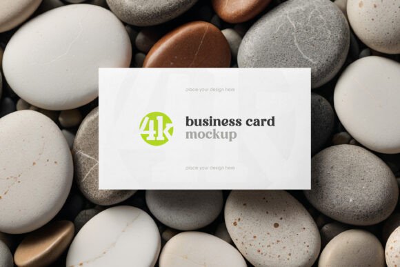 Business Card on Stones Mockup: Elevate Your Brand with Natural Elegance