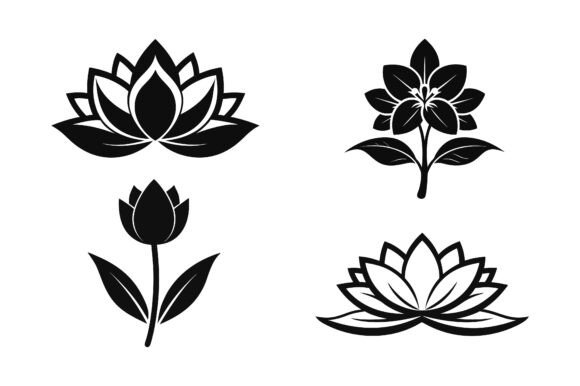 Flower Silhouette Vector Icon Bundle: A Versatile Design Resource