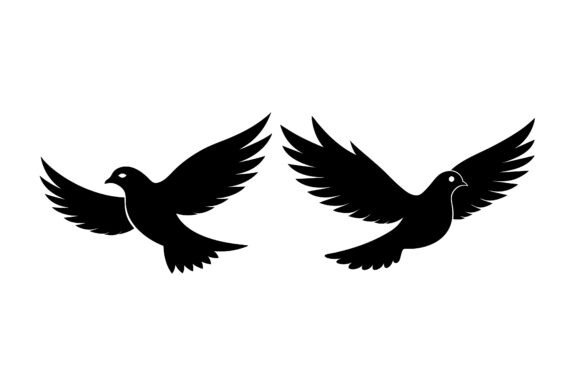 Flying Dove Silhouette Vector Bundle: A Versatile Design Resource