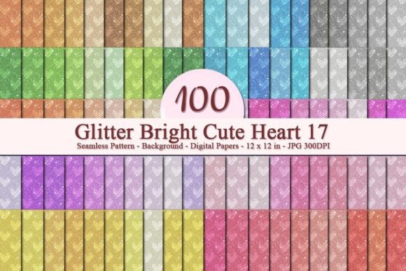 Glitter Bright Cute Heart 17 Pattern: A Versatile Digital Design for Modern Creativity