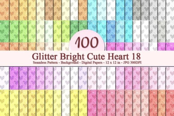 Glitter Bright Cute Heart 18 Pattern