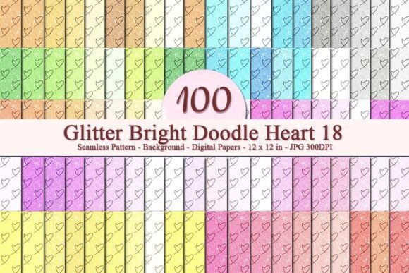 Glitter Bright Doodle Heart 18 Pattern: A Versatile Digital Asset for Creative Businesses