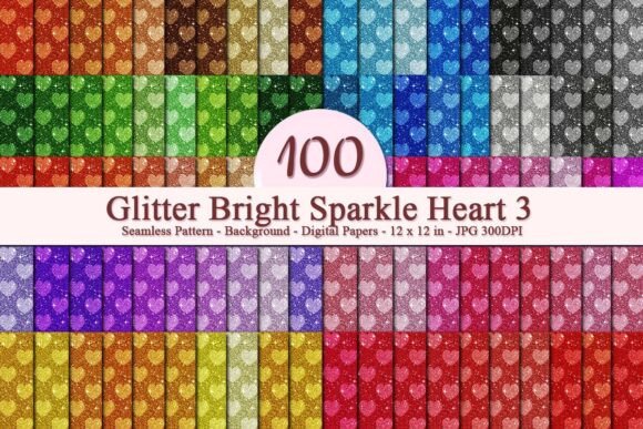 Glitter Bright Sparkle Heart 3 Pattern: A Luxurious Digital Asset for Creative Businesses