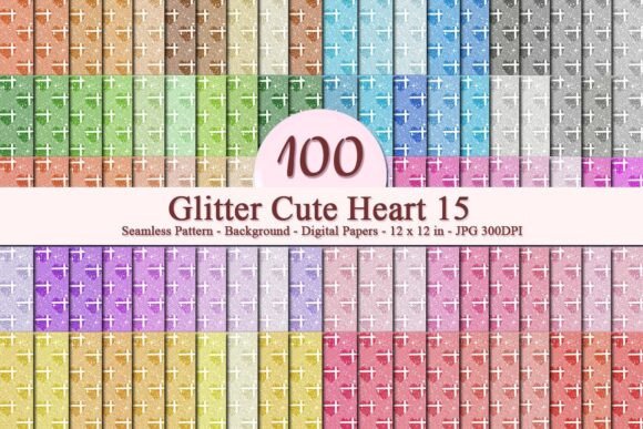 Glitter Cute Heart 15 Pattern: A Versatile Digital Design for Every Creative Need