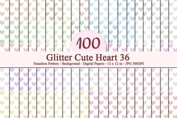 Glitter Cute Heart 36 Seamless Pattern: A Versatile Digital Design for Creative Businesses