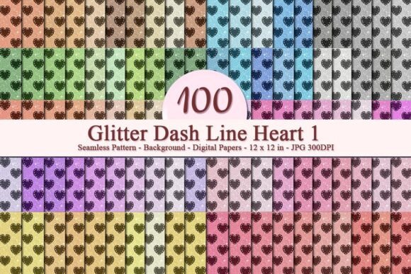 Glitter Dash Line Heart 1 Pattern: A Versatile Digital Design for Modern Creativity
