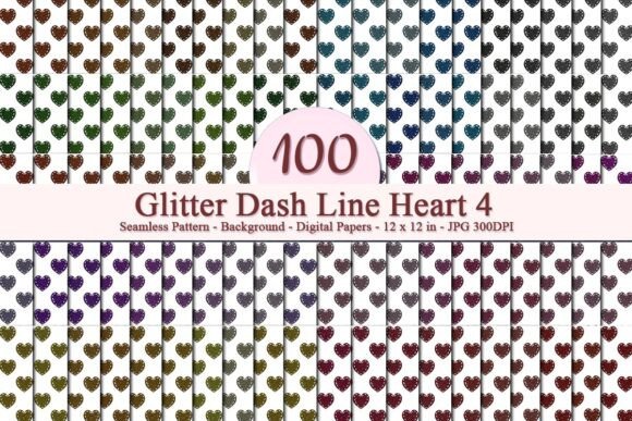 Glitter Dash Line Heart 4 Pattern: A Versatile Digital Design for Creative Projects