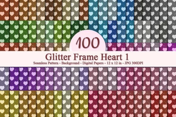 Glitter Frame Heart 1 Pattern: A Luxurious Digital Design for Creative Businesses