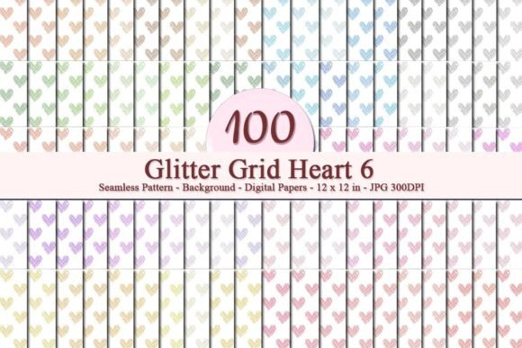 Glitter Grid Heart 6 Pattern