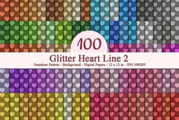 Glitter Heart Line 2 Pattern: A Versatile Digital Design for Creative Projects