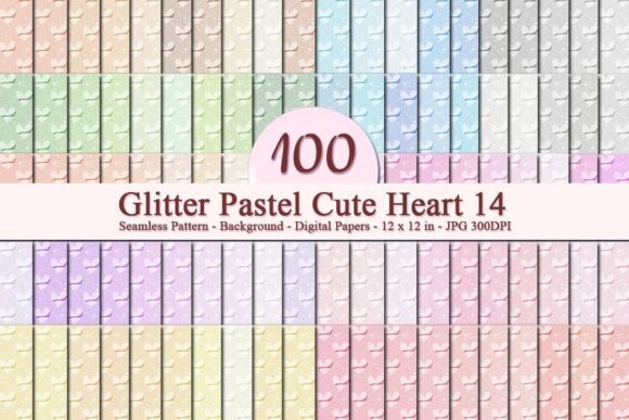 Glitter Pastel Cute Heart 14 Pattern