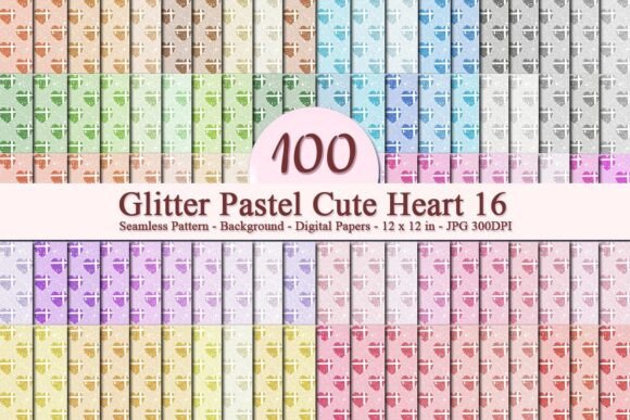 Glitter Pastel Cute Heart 16 Pattern: A Versatile Digital Asset for Creative Workflows