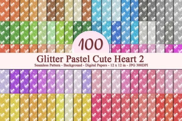 Glitter Pastel Cute Heart 2 Pattern: A Versatile Digital Design for Creative Businesses