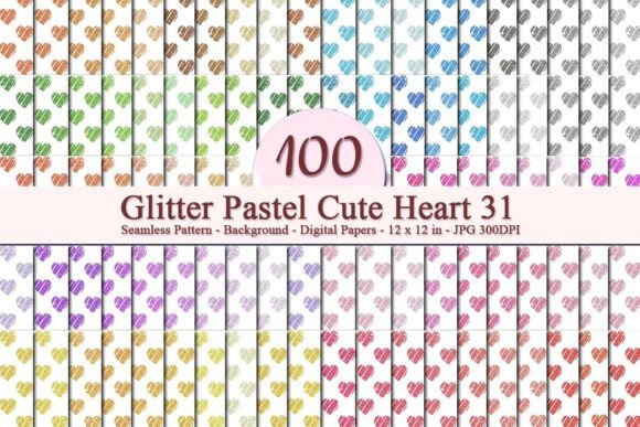 Glitter Pastel Cute Heart 31 Pattern: A Versatile Digital Design for Creative Projects