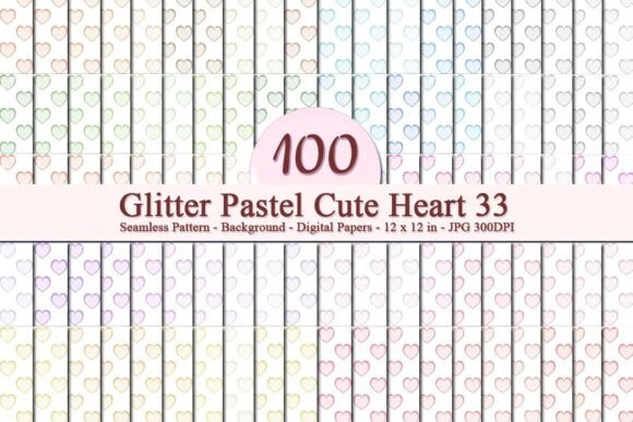 Glitter Pastel Cute Heart 33 Pattern