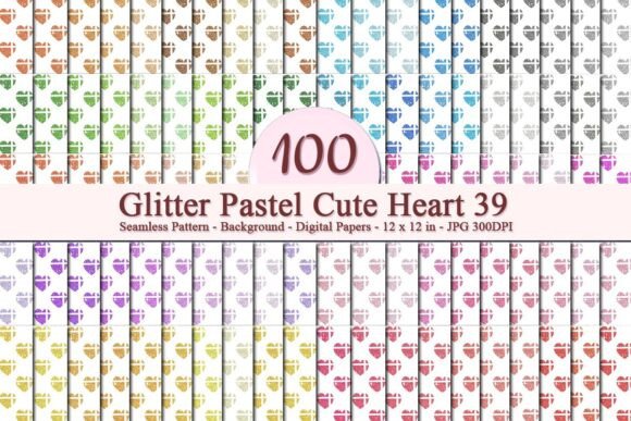 Glitter Pastel Cute Heart 39 Pattern