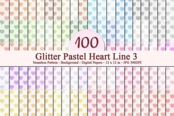 Glitter Pastel Heart Line 3 Pattern: A Luxurious Digital Design for Modern Creatives