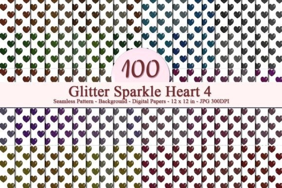 Glitter Sparkle Heart 4 Pattern: A Versatile Digital Design for Every Creative Need