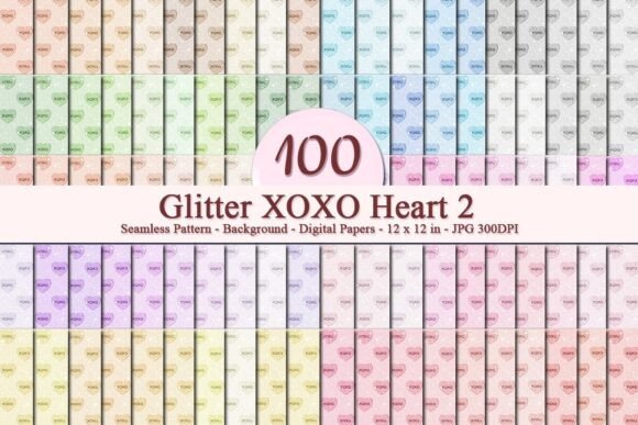 Glitter XOXO Heart 2 Pattern: A Luxurious Digital Design for Creative Businesses