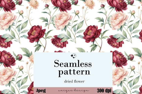 Peony and Dried Flower Pattern: A Timeless Seamless Design for Modern Creativity
