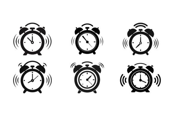 Ringing Alarm Clock Silhouette Bundle: A Versatile Design for Every Need