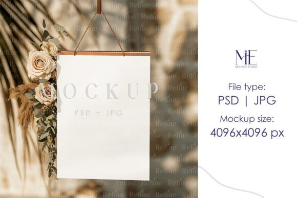 Sign Mockup PSD, Baptism Poster and Wedding Sign Mockup PSD