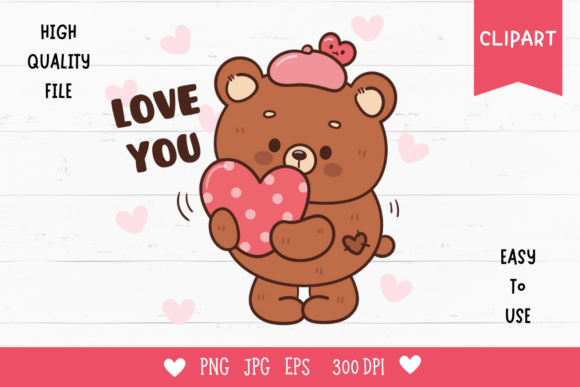 Valentine Clip Art Cute Teddy Bear 3: A Versatile and Adorable Digital Asset for Creative Projects
